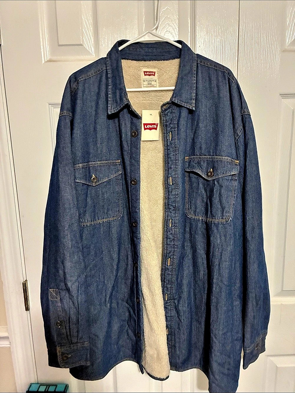 Levi's Sherpa Trucker Jacket Blue & Cream XXL